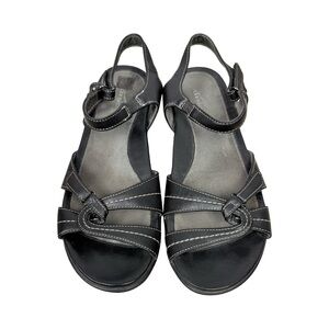 Dansko Black Strappy Leather Comfort
Platform Sandals Walking